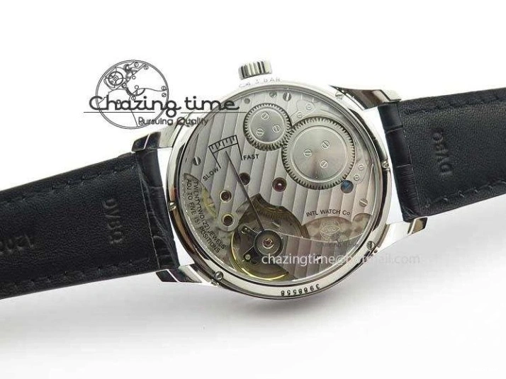 MIROTIME 1223 Effortless Portuguese IW544404 SS White Dial On Black Leather Strap A 7257